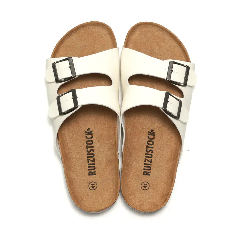 Cross-Border Couple Cork Slippers – Ergonomic Summer Comfort with Durable Buckle Design