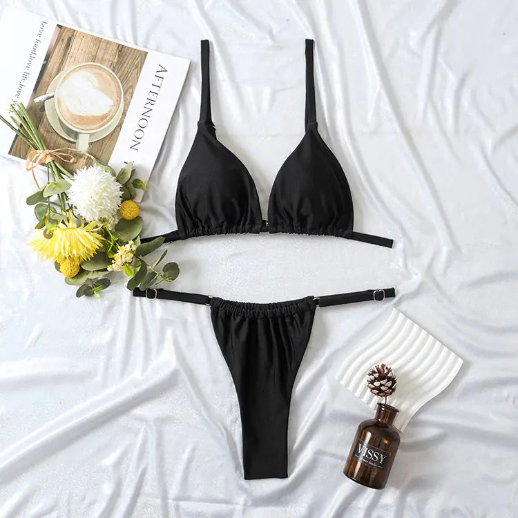 Double-Layer Bikini – European Style Two-Piece in Chic Summer Shades