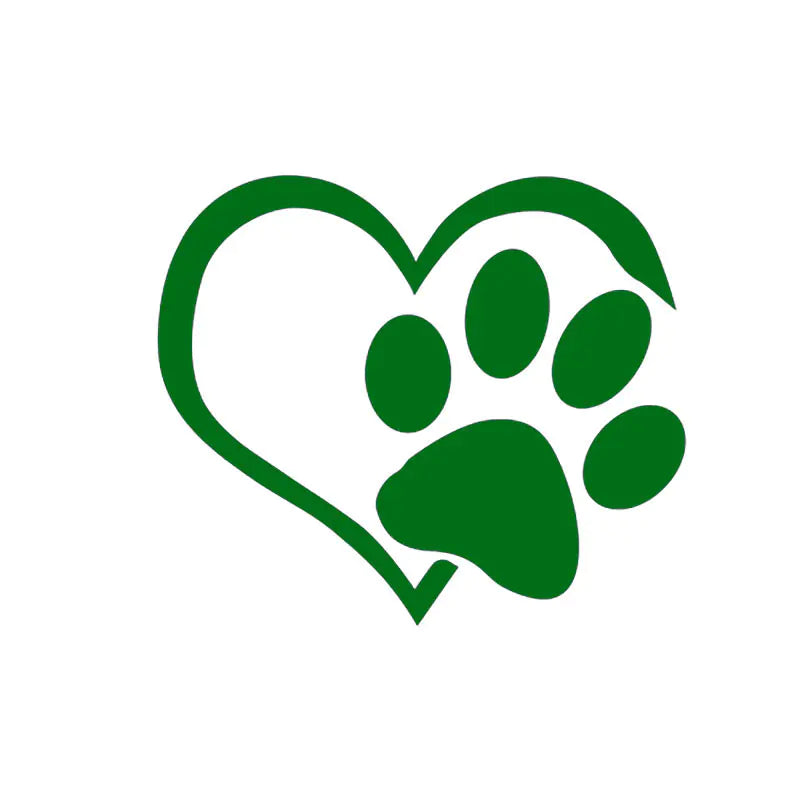 Heart Paw Vinyl Decal – Reflective Dog Lover Car Sticker (10cm x 11.5cm, 6 Color Options)