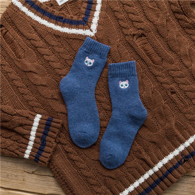Embroidered Cat Socks for Women – Playful Comfort in Every Step