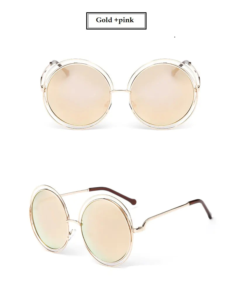 Unisex Double-Circle Metal Frame Sunglasses – Lightweight UV400 Shades with 99% VLT (7 Color Options)