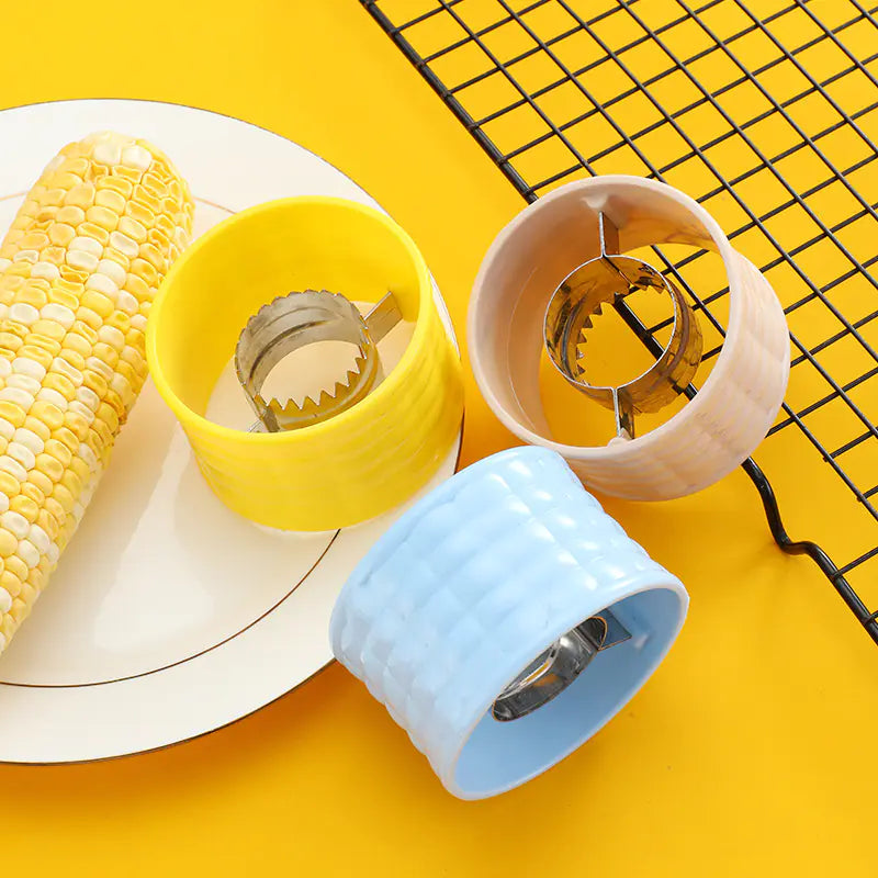 Rotary Corn Planer – Stainless Steel Household Corn Peeler (Yellow, Blue, Beige)
