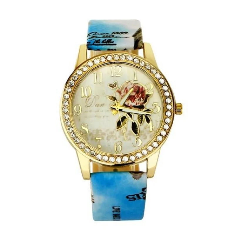 Floral Cubic Zirconia Watch: A Timeless Blend of Elegance and Sparkle