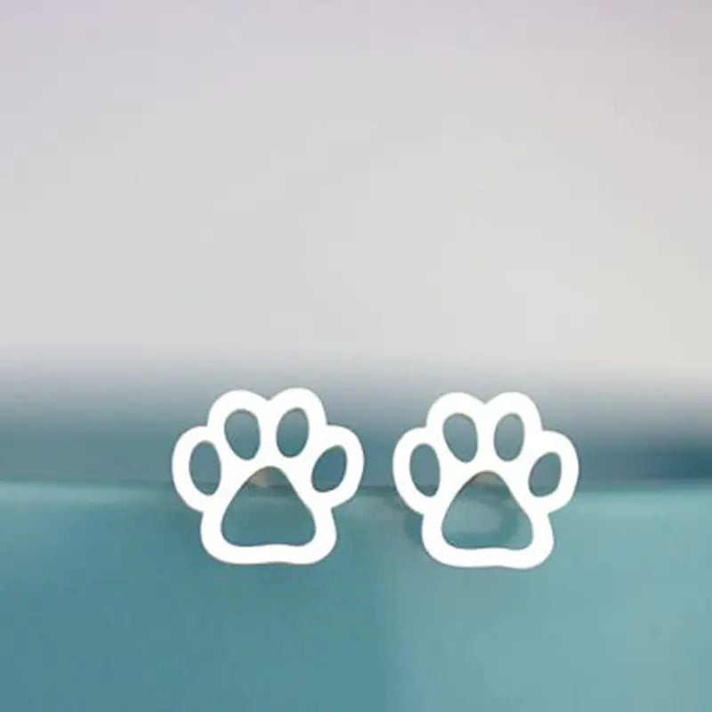Paw Geometric Stud Earrings – Playful Charm Meets Modern Edge