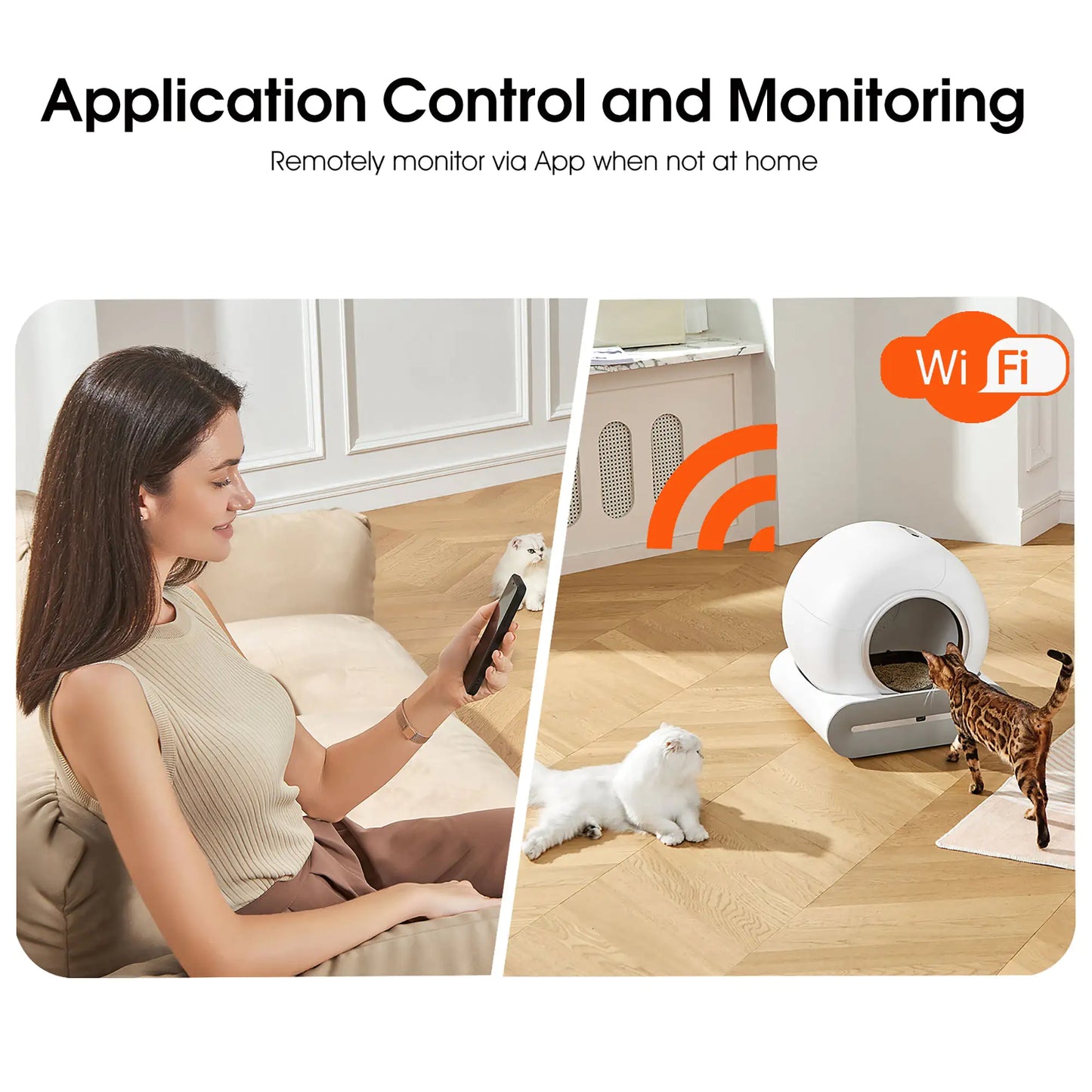 Self-Cleaning Litter Box with Automatic Scooping, Deodorization & App Control
