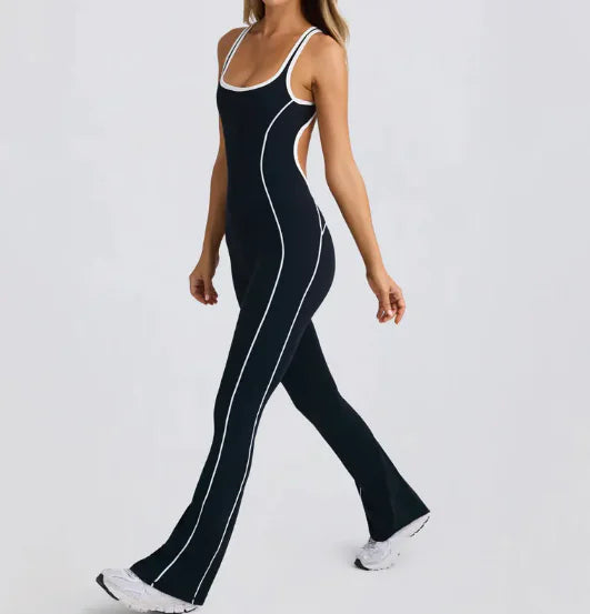 Yoga Jumpsuit for Women – Colorblock One-Piece Activewear Bodysuit