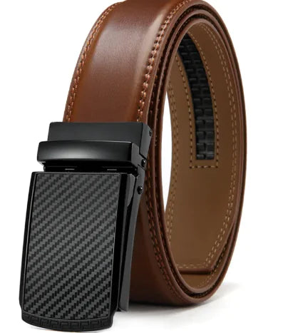 No Holes Cowhide Leather Belt - Adjustable, Stylish, and Durable