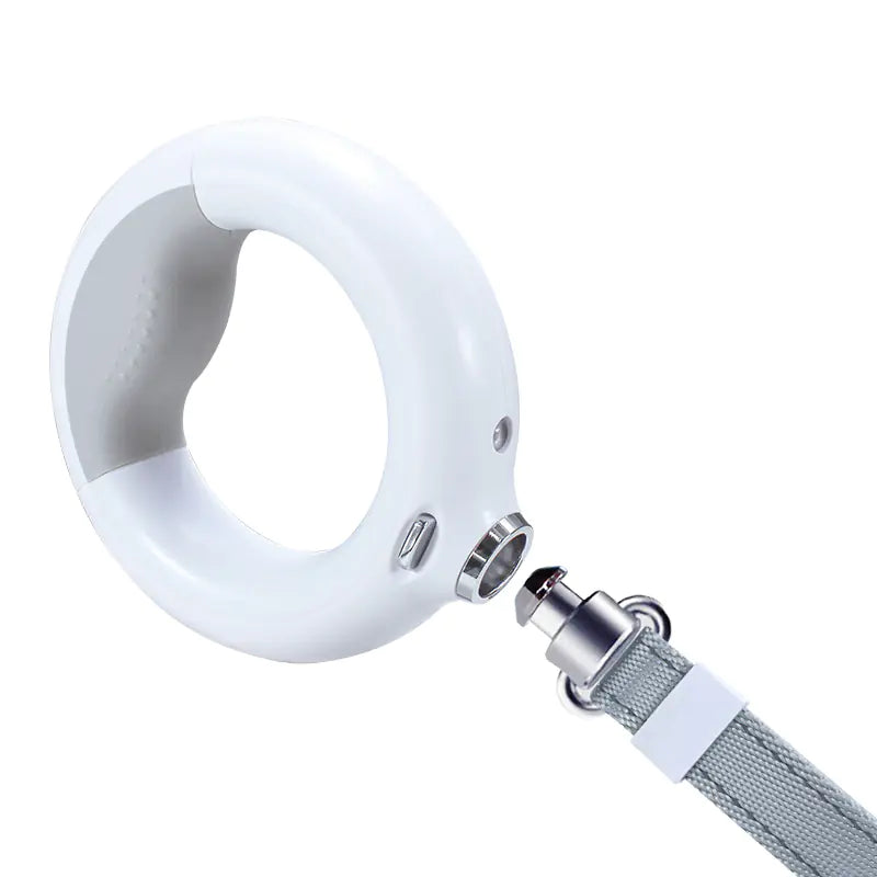 Automatic Telescopic UFO Dog Leash – Retractable 2M Rope with LED Light, USB Rechargeable, Waste Bag Dispenser (360g, White/Pink/Blue/Black)