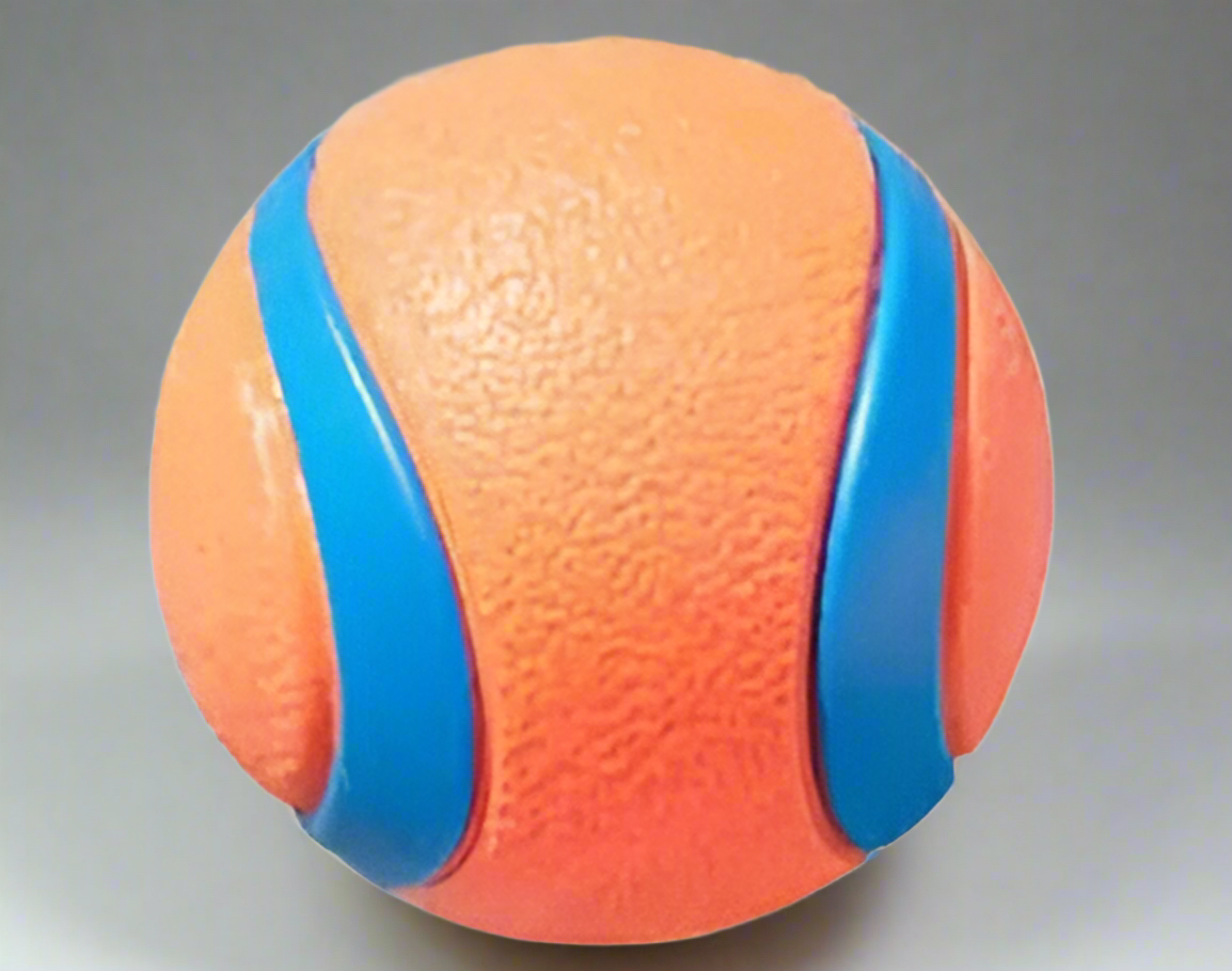 Dog Fetch Toy Ball – Inflatable Rubber Ball for Dogs and Cats in Bright Orange