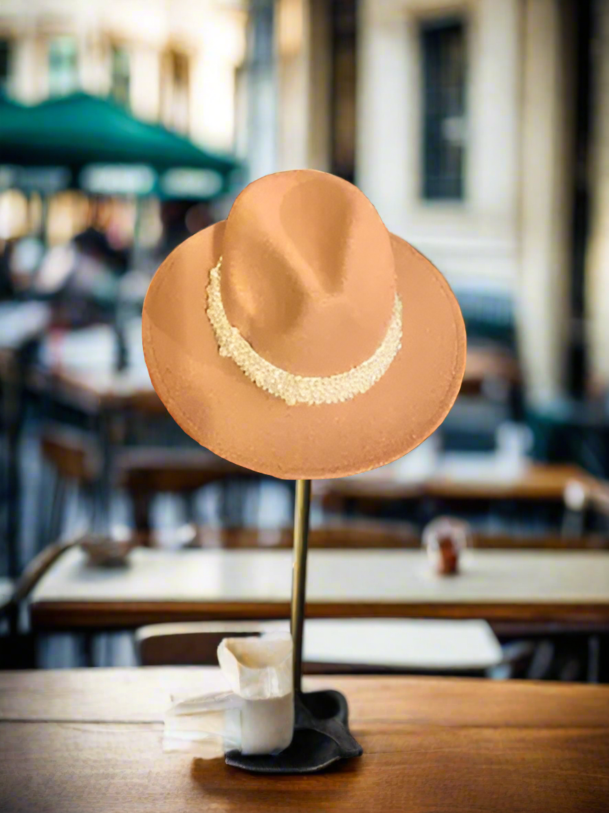 Wool Jazz Fedora Hat – Classic Elegance with a Punk Ribbon