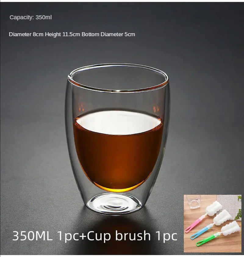 Heart-Shaped Double Wall Tea Coffee Mug