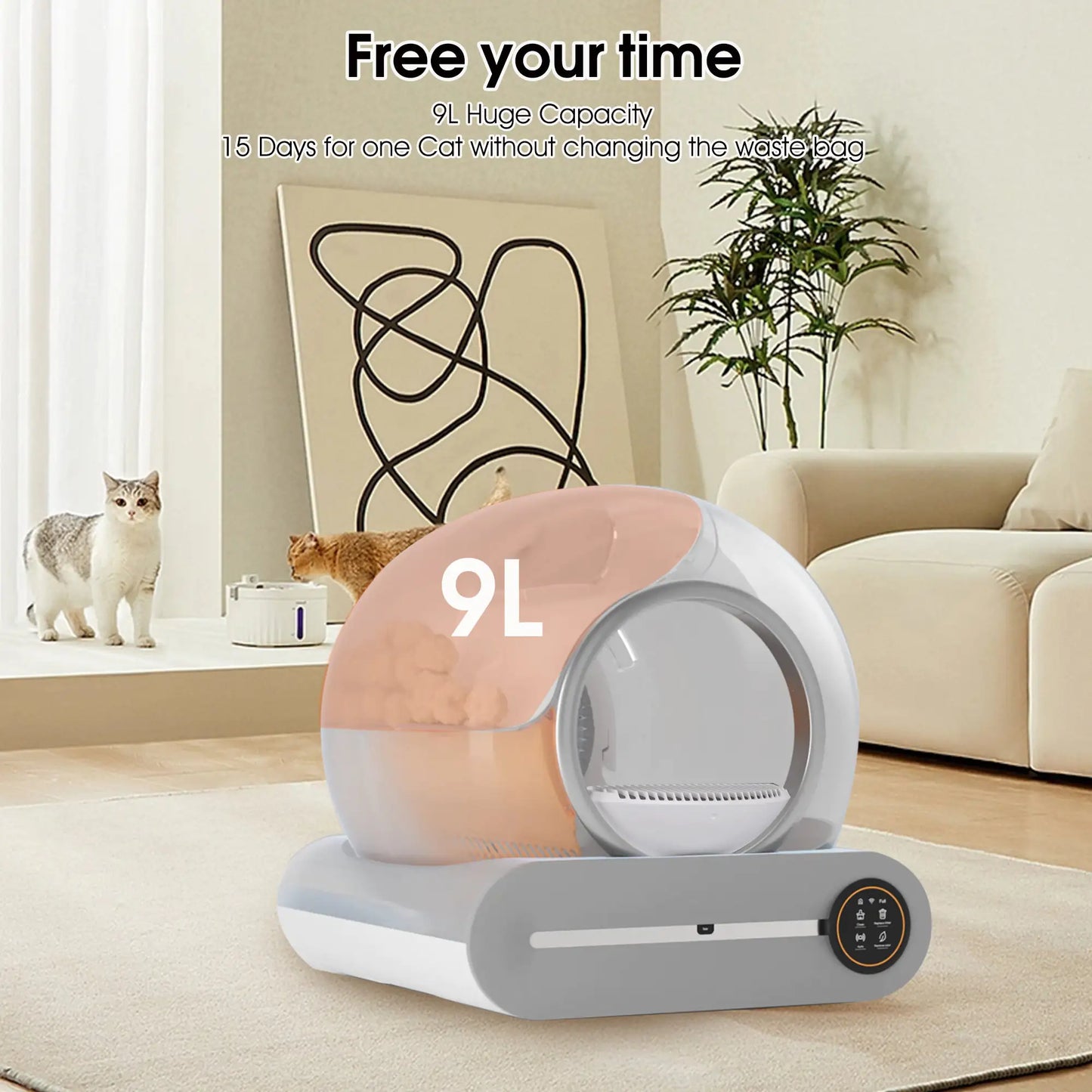 Self-Cleaning Litter Box with Automatic Scooping, Deodorization & App Control
