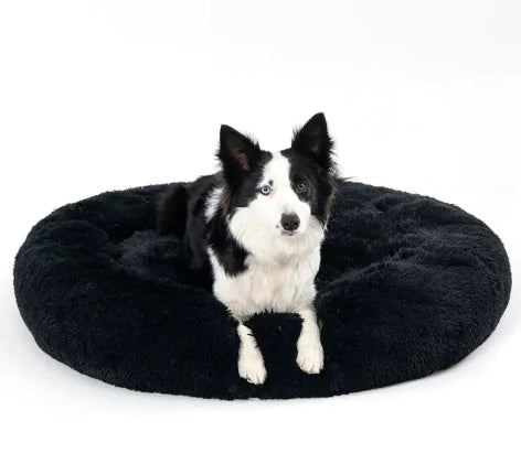 Fluffy Donut Pet Bed – Plush, Calming Comfort for Dogs and Cats