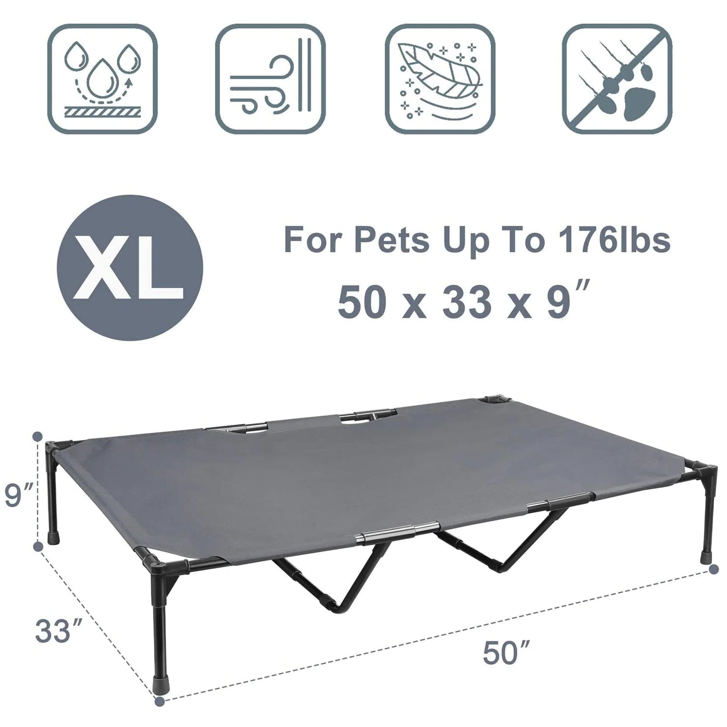 Elevated Outdoor Dog Bed – All-Season Support and Comfort for Big Dogs