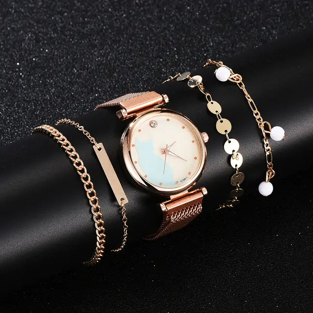 Rinnady Quartz Watch Set for Women: Style Meets Versatility