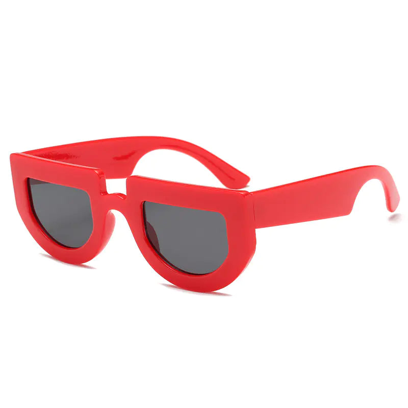 unisex Vintage Irregular Thick Frame Sunglasses – Bold Retro Style with UV400 Protection (230mm Width)