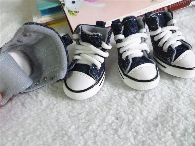 Canvas Dog Shoes for Small Dogs – Non-Slip, Lightweight, and Summer & Winter-Ready