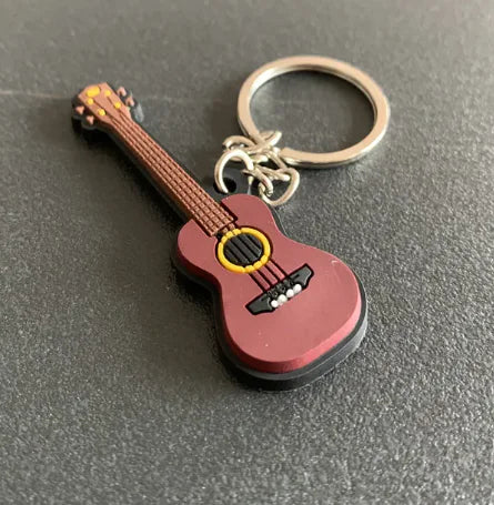 Silicone Guitar Keychain Pendant