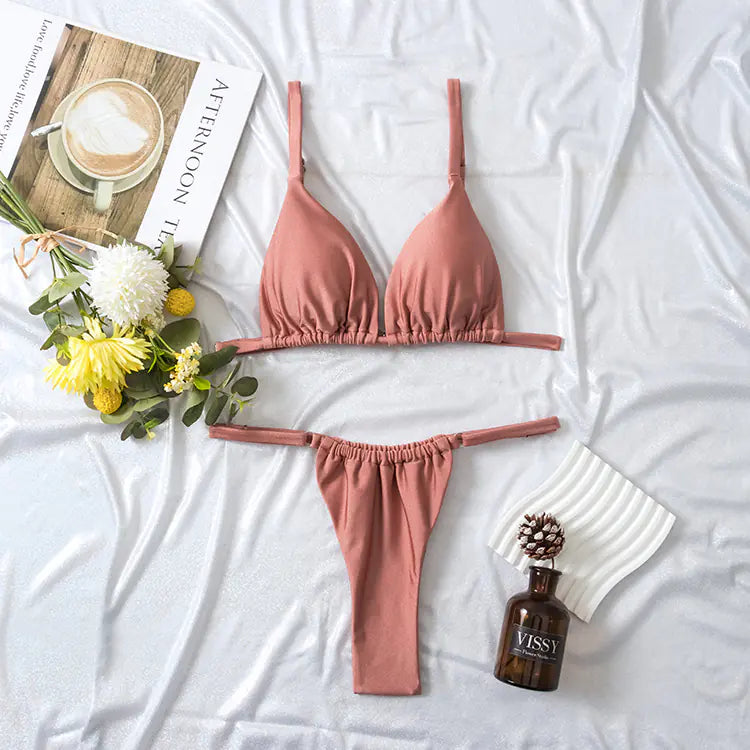 Double-Layer Bikini – European Style Two-Piece in Chic Summer Shades