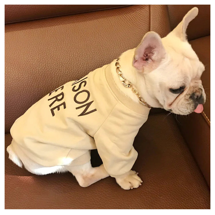 Pet and Owner Matching Sweater – Terry Cotton Embroidered Letter Design