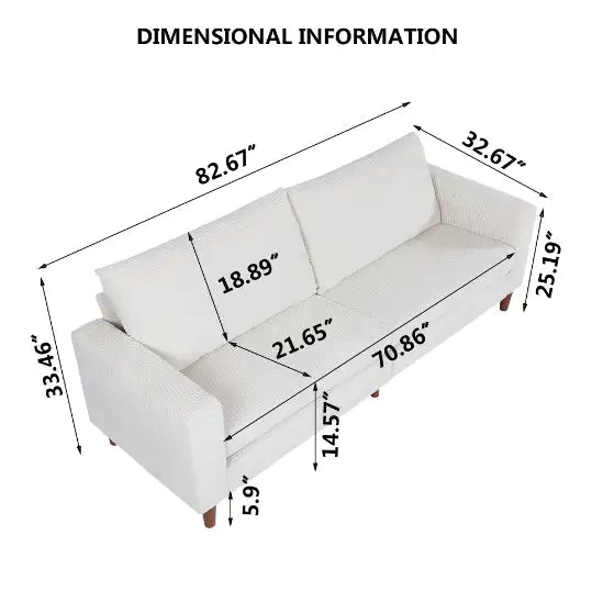 Beige Linen Sofa – Timeless Comfort in a Compact Modern Design
