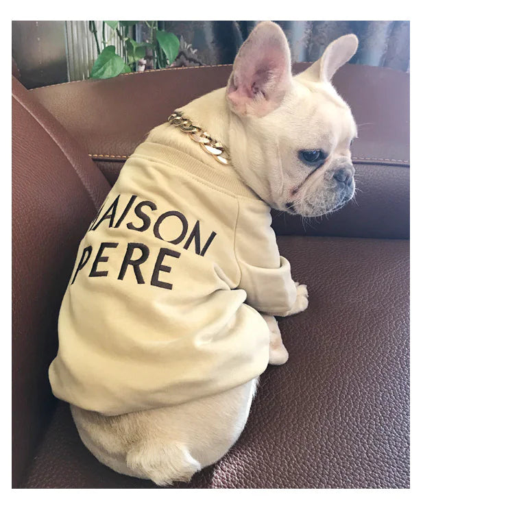 Pet and Owner Matching Sweater – Terry Cotton Embroidered Letter Design