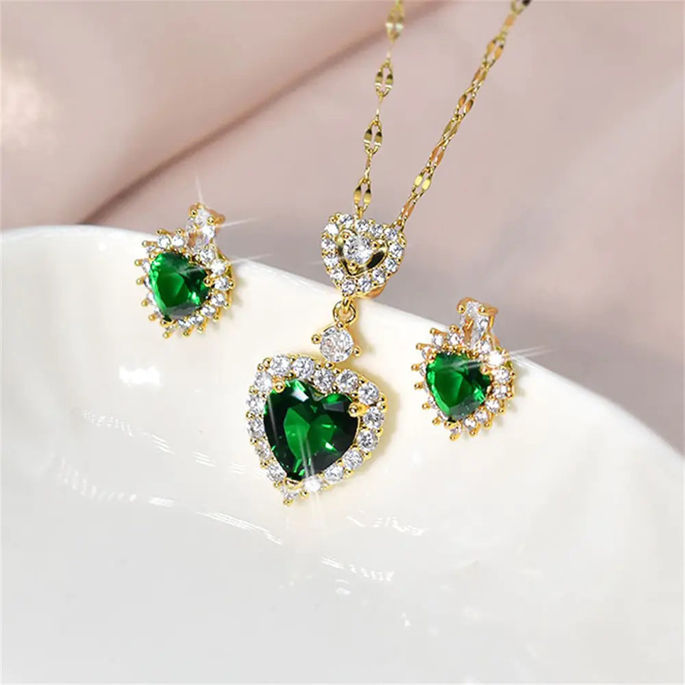 Heart Crystal Jewelry Set - different styles to choose from