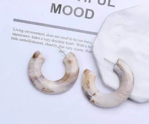 Emma Earrings – Bold Neutral Resin Hoop Earrings (ONLY 1 LEFT!)