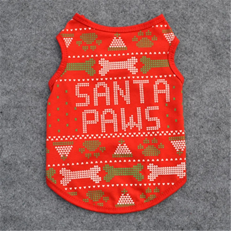 Puppy Dog Holiday Costume – Festive Red Vest with White Fur Trim for Small to Medium Dogs