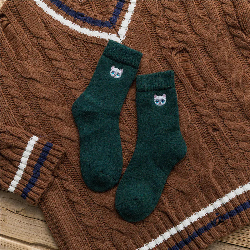 Embroidered Cat Socks for Women – Playful Comfort in Every Step