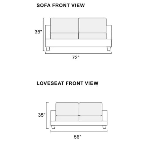 Living Room Furniture 2-Piece Sofa Set – Black Faux Leather Tufted Sofa & Loveseat with Cushions and Pillows