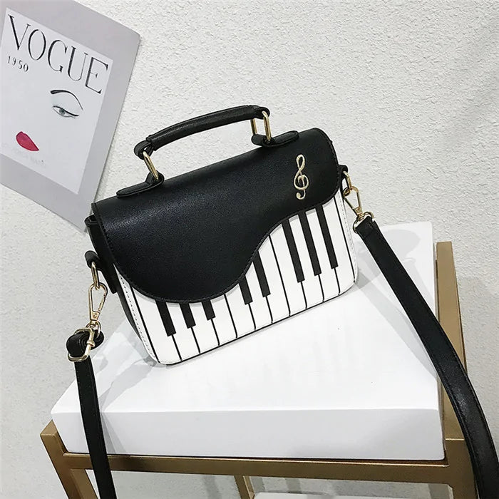 Bag Piano Pattern Leather Shoulder Bag – A Symphony of Style and Elegance