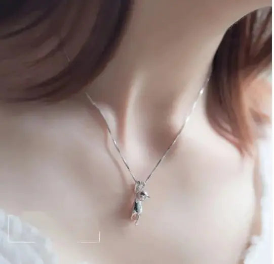 925 Sterling Silver Cat Necklace & Pendant – Elegant Jewelry for Cat Lovers