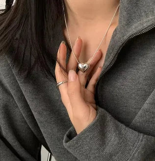 Hollow Love Heart Pendant Necklace