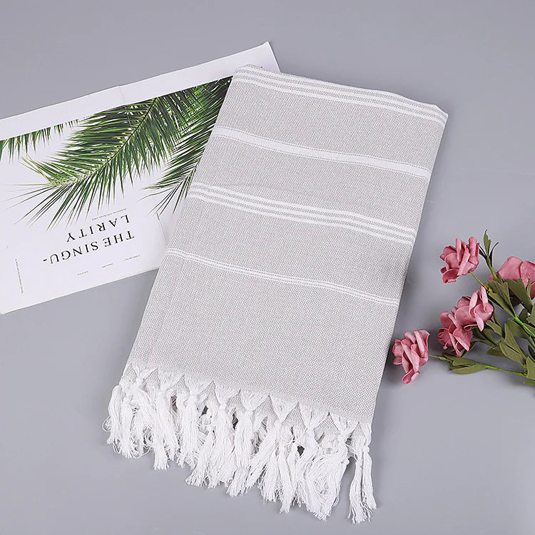 Explosion Style Turkish Fringed Beach Towel – Vibrant Comfort in Every Thread