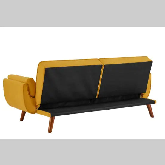 Yellow Fabric Sofa for Home Use – Linen Upholstery, Contemporary Design