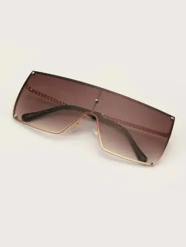 Lux Flat Top Sunglasses – Boho Square Design in Gold with Brown Lenses - ONLY 5 LEFT!