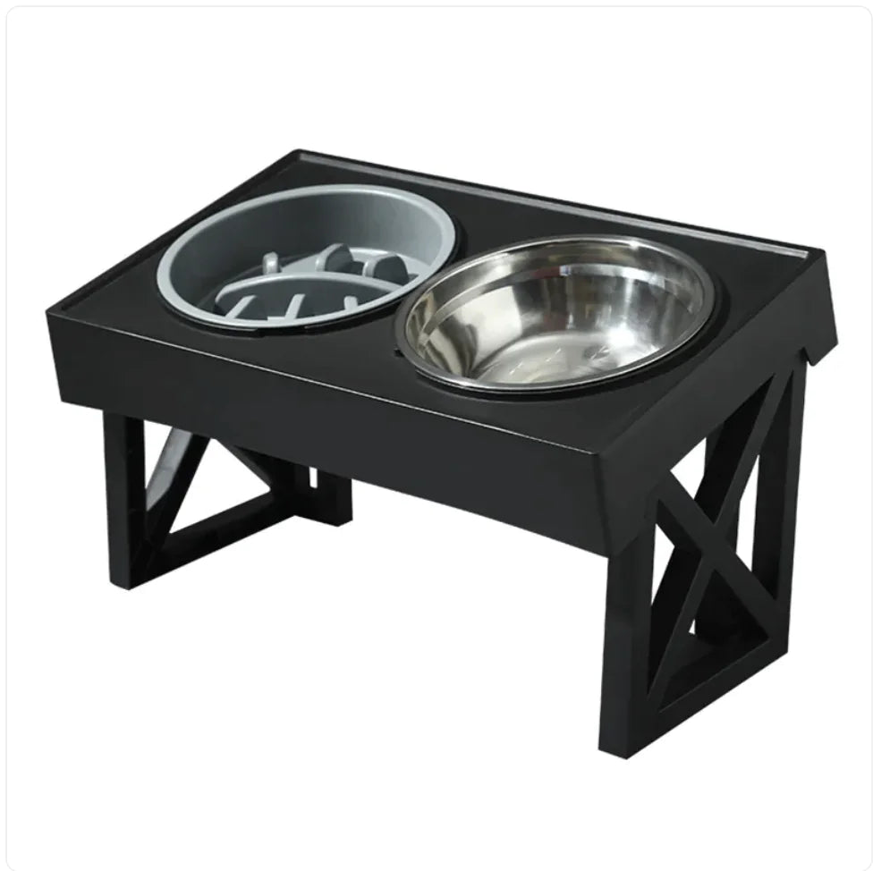 Elevated Dog Bowls with Height-Adjustable Stand