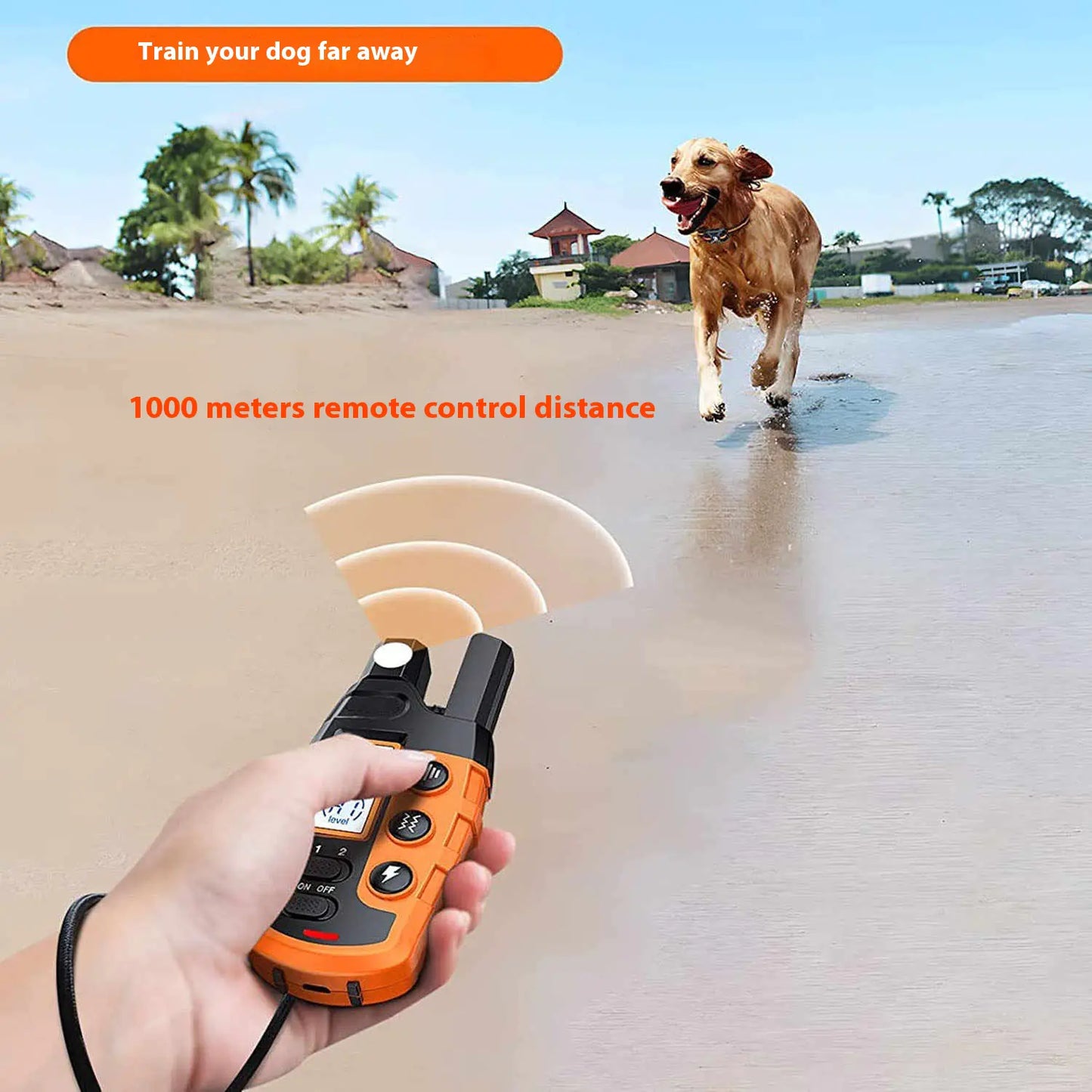 Waterproof Remote Dog Training Collar – 1000m Range, Sound, Vibration & Shock Modes (IP67 Rated)