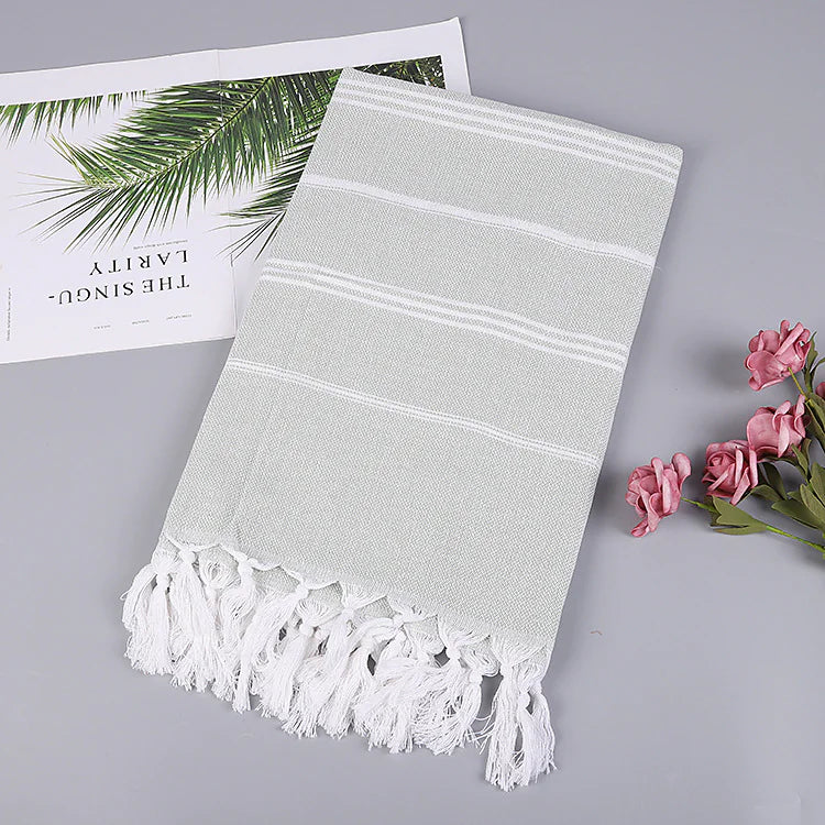 Explosion Style Turkish Fringed Beach Towel – Vibrant Comfort in Every Thread