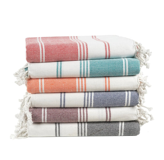 LANE LINEN Turkish Beach Towels – Premium 6-Pack of Oversized, Lightweight Summer Essentials