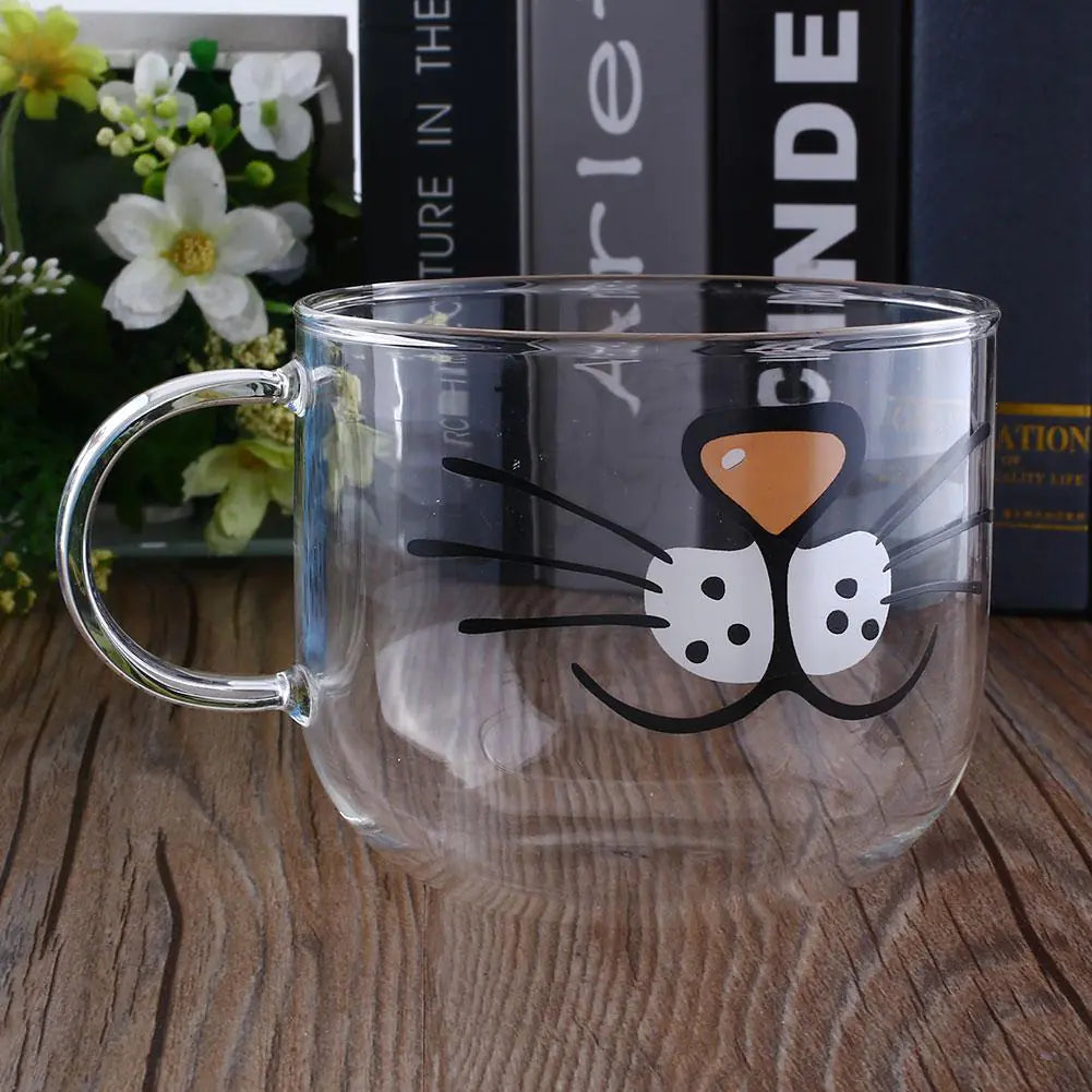 Whimsical Cat Mustache Glass Cup – Playful Drinkware for Cat Lovers & Gift-Giving Fun