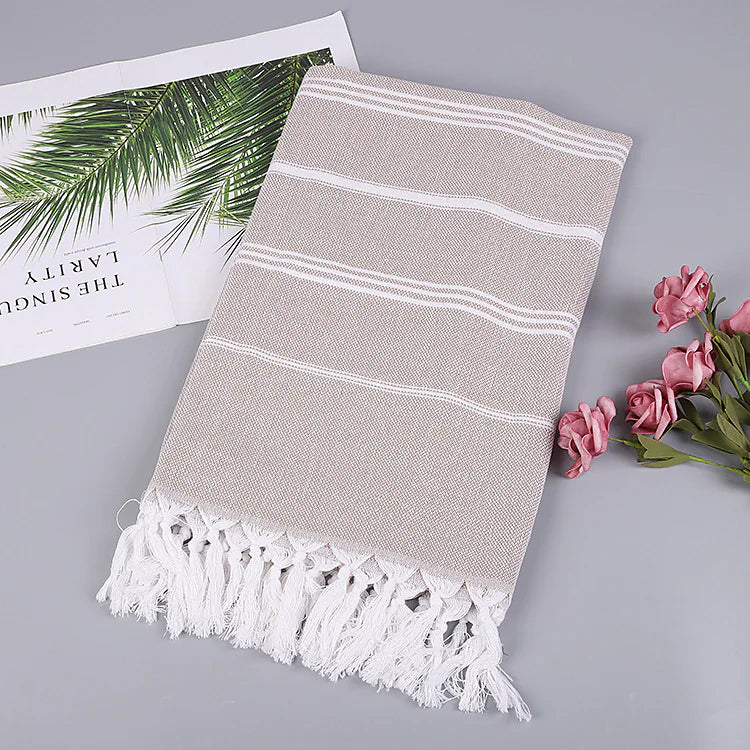 Explosion Style Turkish Fringed Beach Towel – Vibrant Comfort in Every Thread