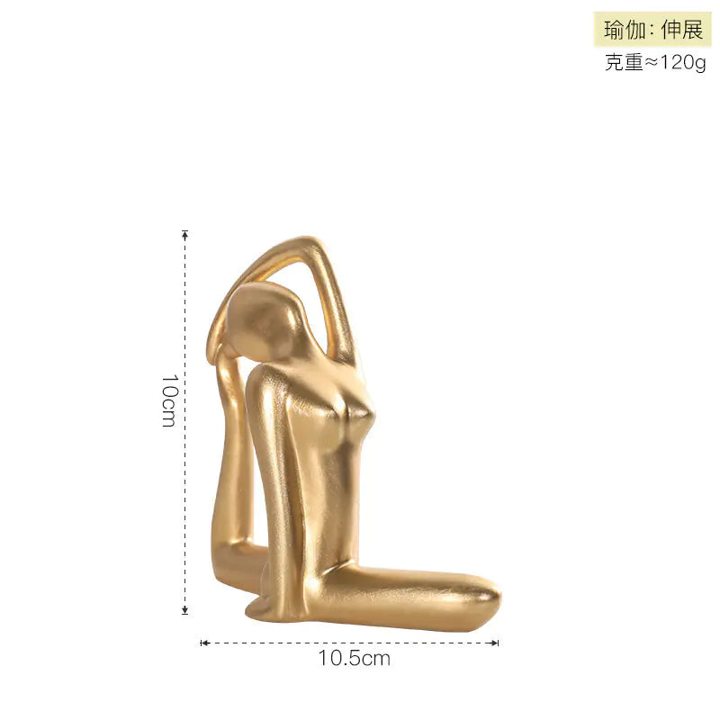 Nordic Minimalist Yoga Girl Figurine – Resin Modern Home Decor Sculpture