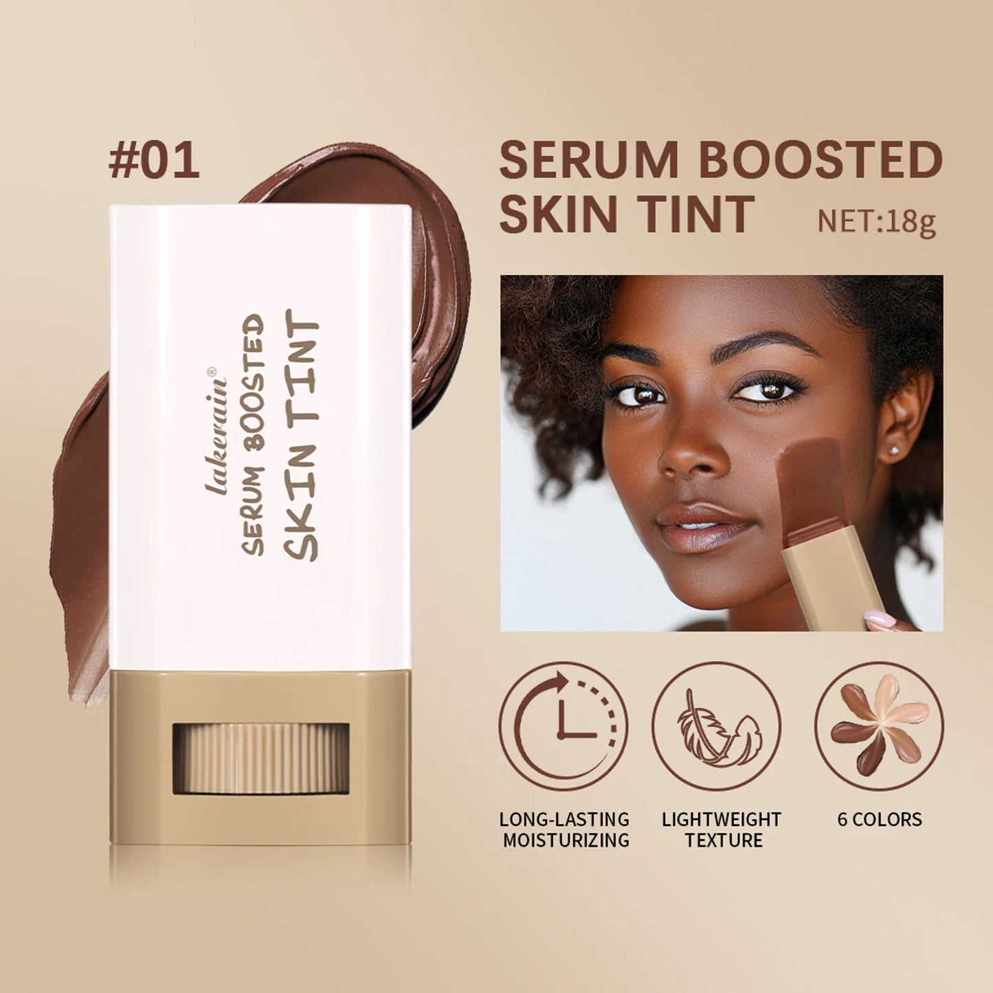 Serum Boosted Skin Tint Stick – Silky Radiant Coverage in 6 Buildable Shades
