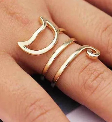 Adjustable Pet Ring – 925 Sterling Silver Feline-Inspired Jewelry in Silver, Gold, or Black