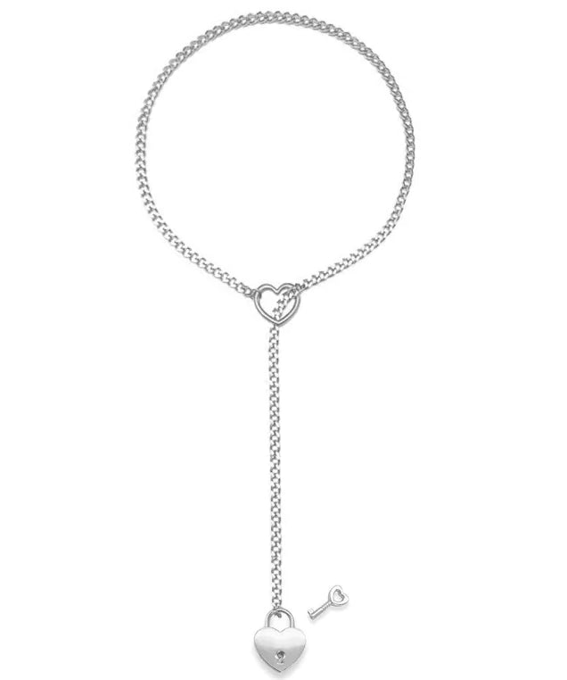 Heart Shaped Lock Core With Key Necklace