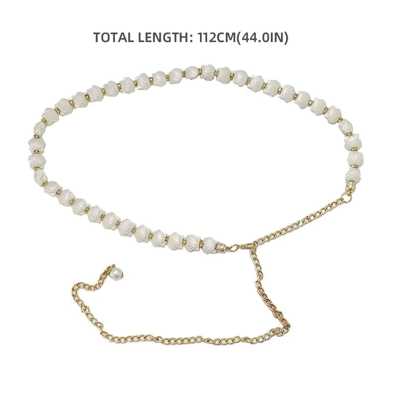 Elegant Pearl Women's Chain Belt – A Timeless Statement Accessory