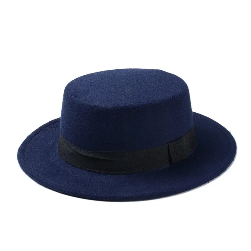 Flat Top Wool Hat for Men