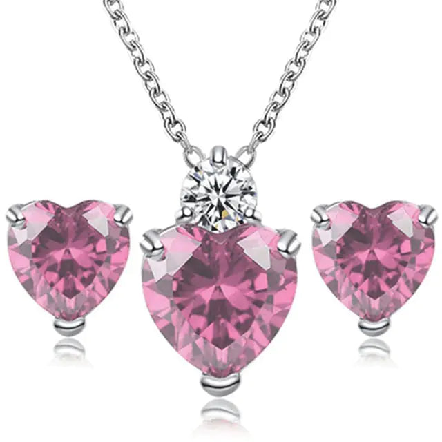 Heart Crystal Jewelry Set - different styles to choose from